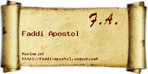 Faddi Apostol névjegykártya